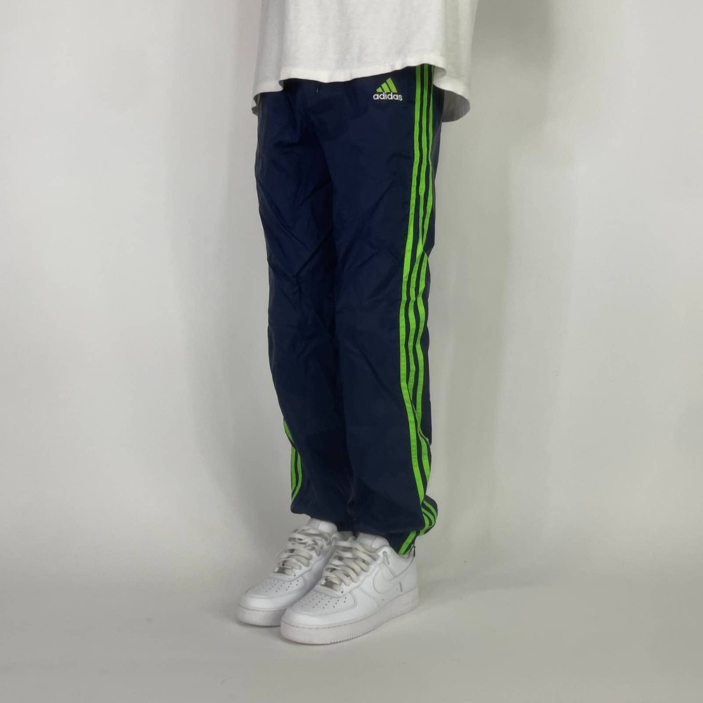 Super Sick Vintage Adidas Blue Nylon Retro 90's Sweatpants